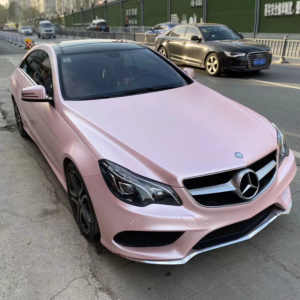 

Air Bubble Free Pearl Metal Decoration Film Self-Adhesive Car Sticker Vehicle Film Satin Metallic Cherry Pink Car Wrap Vinyl