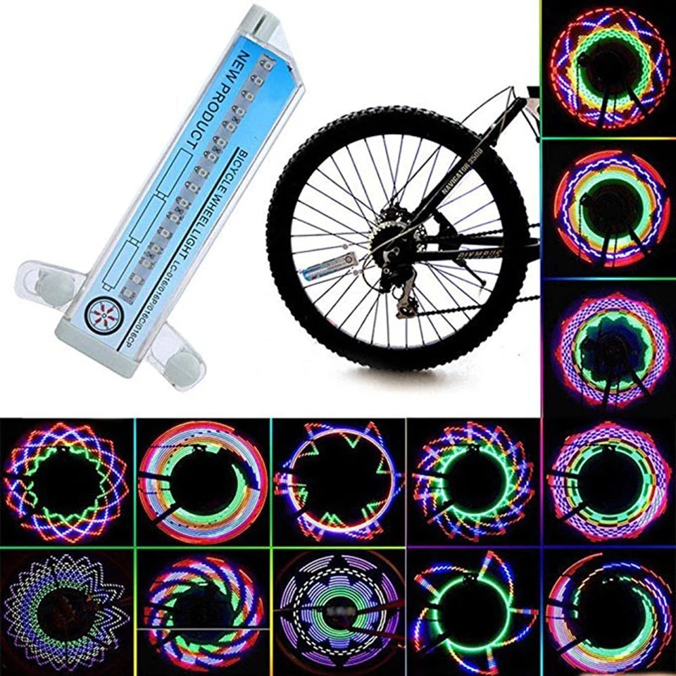 

Bicycle Motorcycle Bike Tyre Tire Wheel Lights 32 LED Flash Spoke Light Lamp Outdoor Cycling Lights For 24 Inches Wheel
