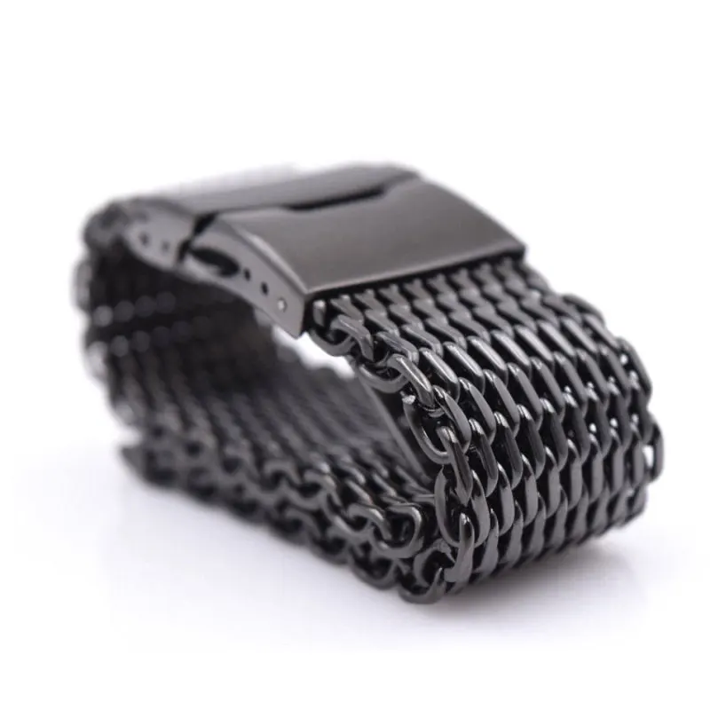 

DICTAC Black Watch Strap Sport Wrist Bracelet Fashion Casual Watch with Stainless Steel Solid 20/22MM