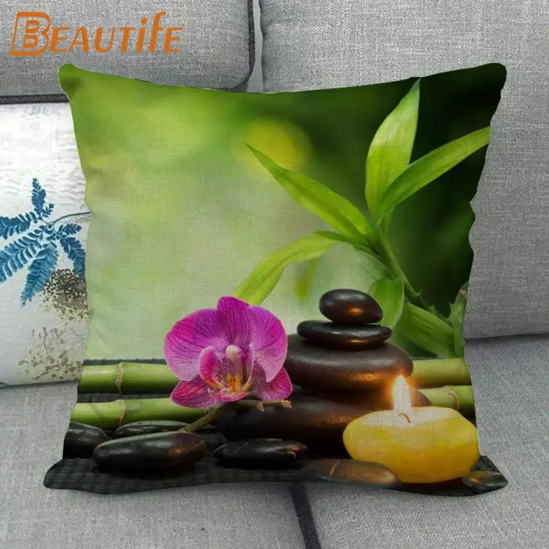 Наволочка из хлопка и льна 45 х45 см | Дом сад