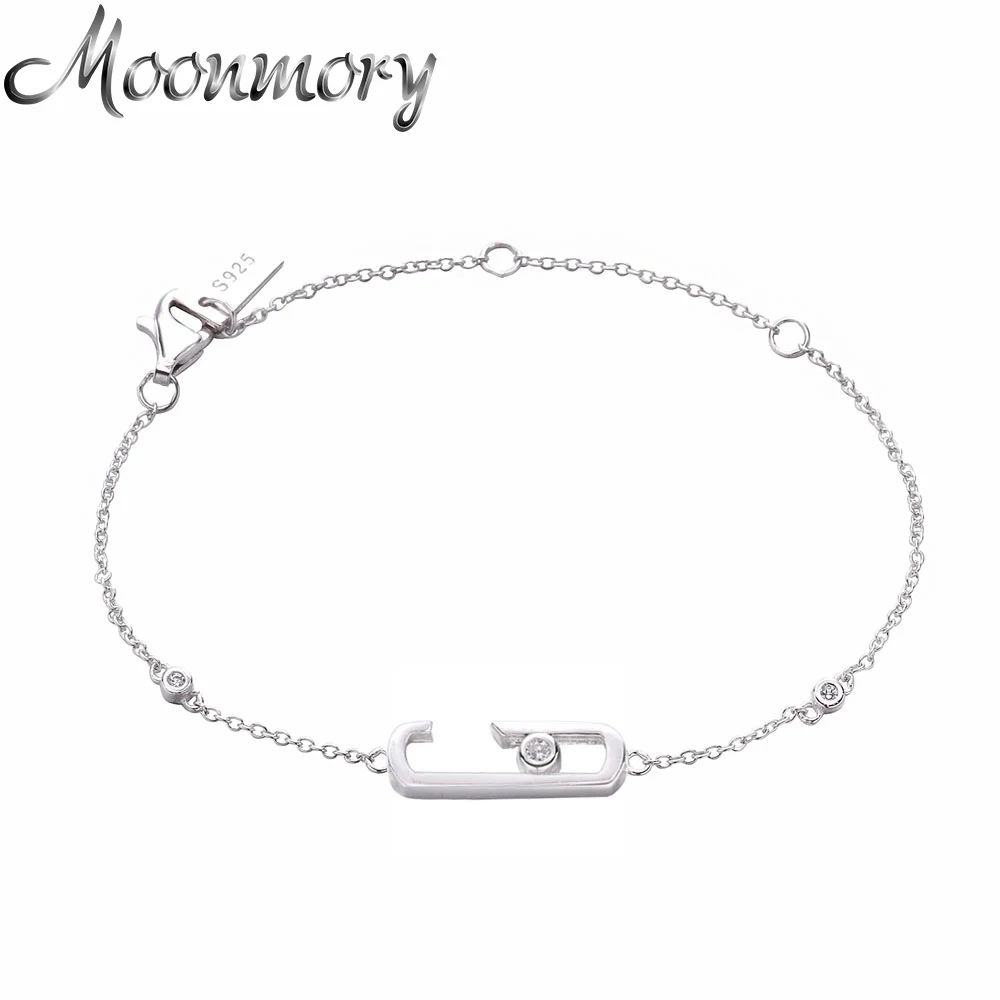 

Moonmory 925 Sterling Silver Rock Collection Jewelry European Move Addiction With No Stone Women Bracelet Luxury Brand Jewelry