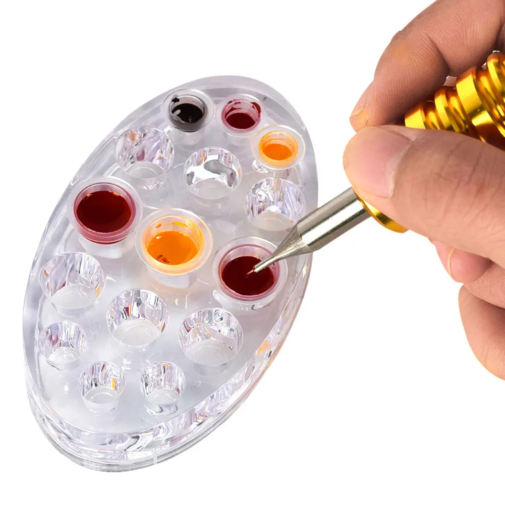 

1pcs Transparent Pigment Rack Tattoo Eyebrow Permanent Makeup Pigment Cup Holder Color Pigment Cup Holder Tattoo Tools Acrylic