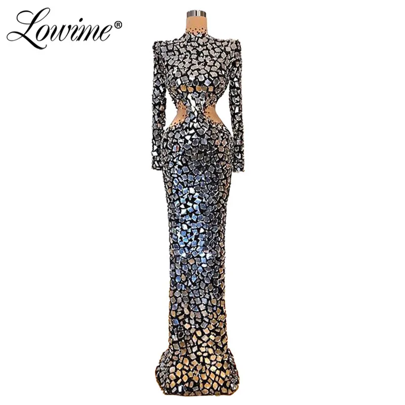 

Long Sleeves Dubai Evening Dresses with Beaded African Party Formal Dress 2020 Islamic Kaftan Saudi Arabic Prom Dress Custom