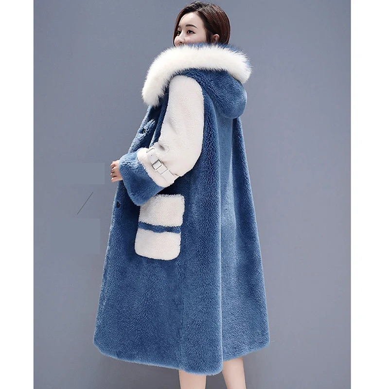 Новинка 2019 женская элегантная Длинная шерстяная верхняя одежда Женское