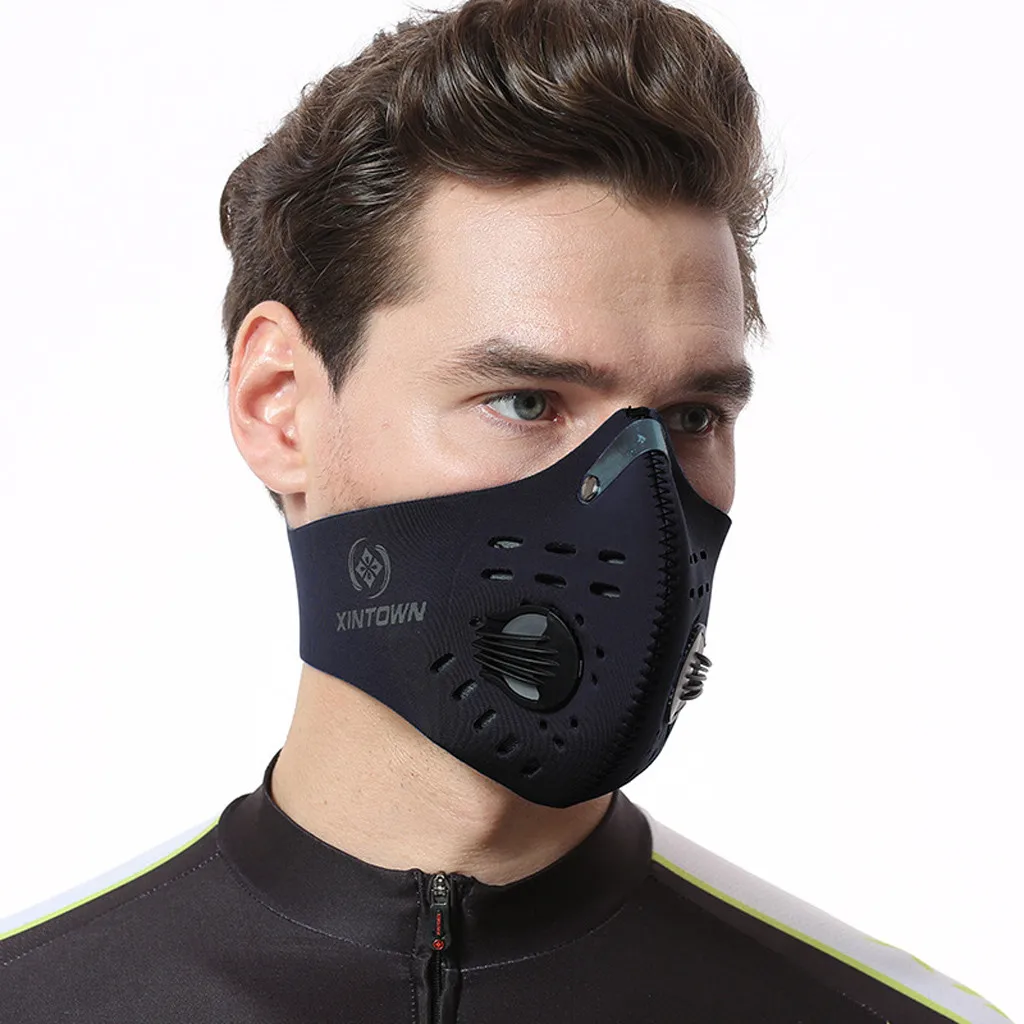 

Activated Carbon Face Masks Full Cover Mouth Protective Mask Outdoor Riding Cycling mascarilla masque Filters Replaceable