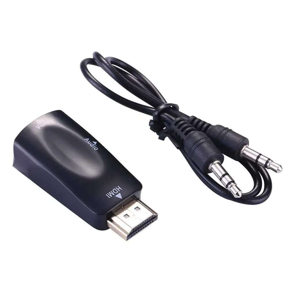 1080P HDMI Мужской к VGA Женский адаптер видео конвертер с аудио выходом | Электроника