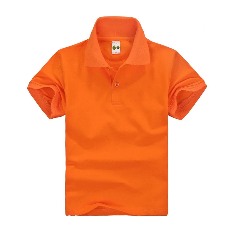 

New Summer Kids Polo Shirts Children Cotton Short Sleeved Tops 3-14 Years Boys Girls Lapel Solid Sport Polo Shirts