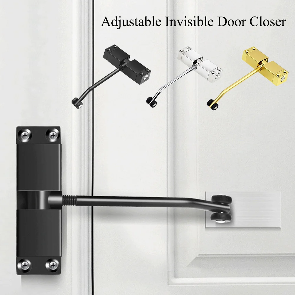 

Invisible Stainless Steel Door Closer,Adjustable Force,Pulley Mute Automatic Door Closing Device,Suitable For Many Types Of Door