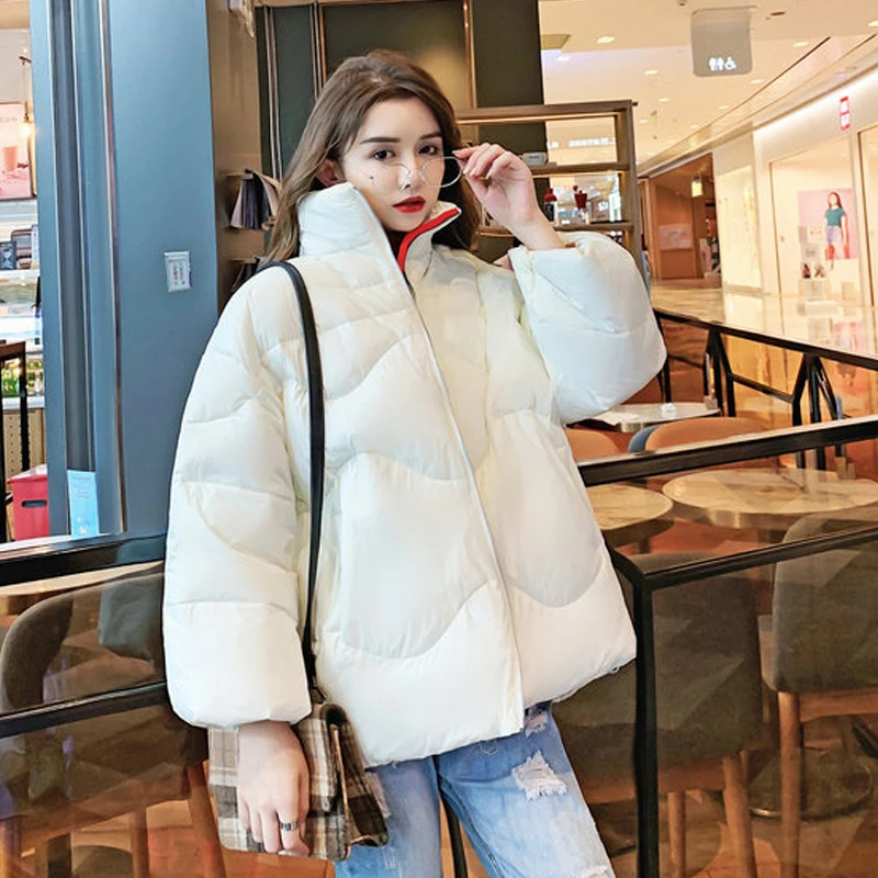 Новинка 2019 года сезон осень-зима легкая куртка-пуховик в Корейском стиле женская