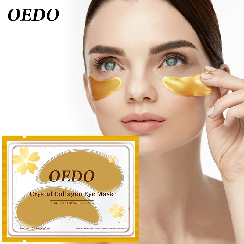 

OEDO 10Bag Crystal Collagen Eye Mask Gold Crystal Collagen Eye Mask Remove Anti-Aging Dark Circles Acne Beauty Patches For Eye