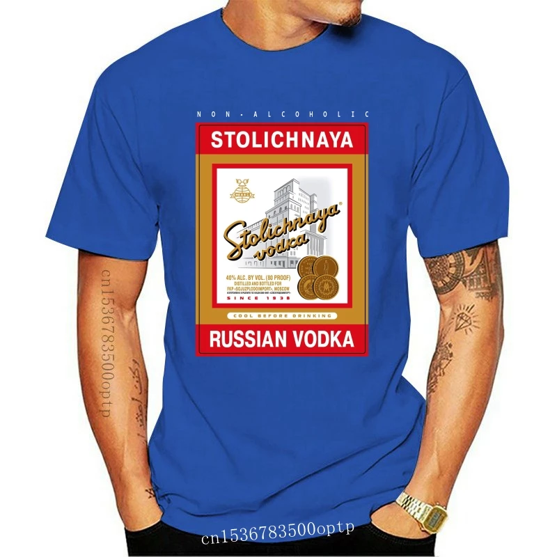 

Новинка 2021, модная мужская футболка Stolichnaya, футболки на заказ с принтом русской водки без спирта