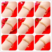 24k gold bracelet korean luxury designer charm bracelets for women 2020 fashion girls bangle jewelry bulk items wholesale lots