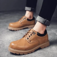 autumn 2021 new mens fashion pu lace up flat heel round head tooling shoes mens trend comfortable leisure hot sale 5ke349