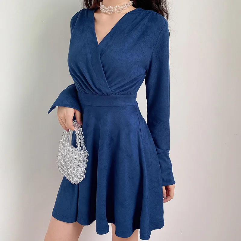 Женское вечернее платье из замши JIEZuoFang облегающее искусственной с длинным