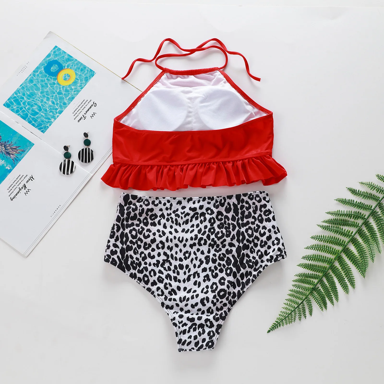 Сексуальный женский летний купальник из 2 предметов комплект бикини с