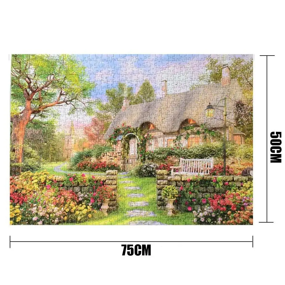 

Mini Jigsaw Puzzle 1000 Pieces Assembling Picture Puzzle England Cottage Adult Toys Children Kids Family Games