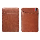 Новый модный однотонный маленький кожаный волшебный кошелек для мужчин, маленькие зажимы для денег, кошелек для банковских и кредитных карт, держатель для ID наличных для мужчин