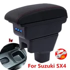 Подлокотник для SUZUKI SX4, подлокотник для салона SUZUKI SX4, модифицированный подлокотник, аксессуары для салона автомобиля с USB светодиодный подсветкой