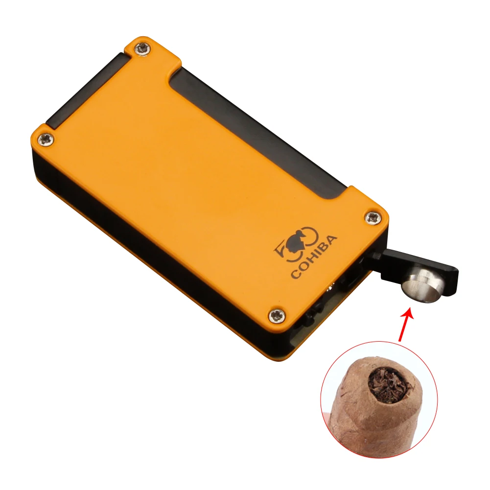 COHIBA дорожная Зажигалка для сигар металлические аксессуары фонарь зажигалка
