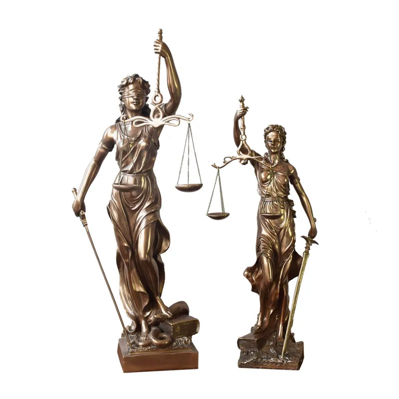

IMITATION COPPER JUSTICE FAIR JUSTICE GODDESS SCULPTURE DIVISION COURT LAW FIRM BALANCE LAW DECORATION GIFT ORNAMENT STATUES