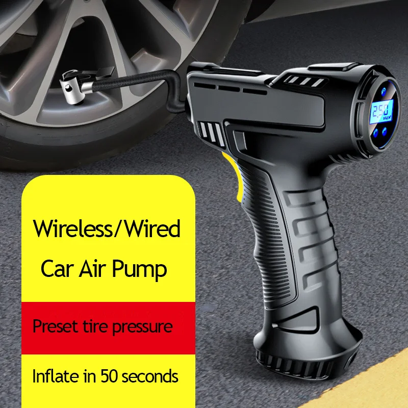 

Car Air Pump 120W Wireless Inflatable Pump Portable Rechargeable Air Compressor Digital Car Automatic Tire Inflator Accessories