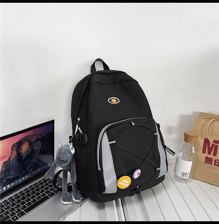 

Простая японская однотонная школьная сумка для студенток колледжа 2709, женский летний легкий рюкзак