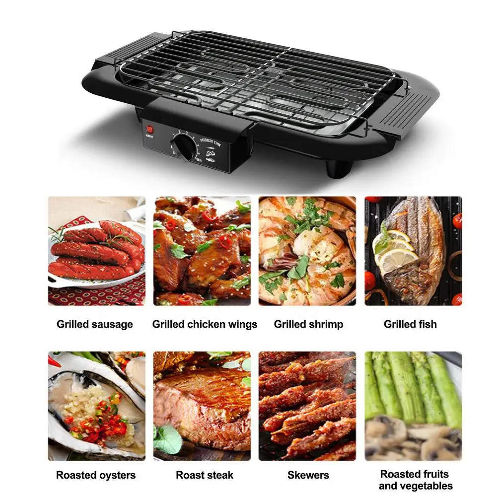 electric bbq grill household grill rack portable smokeless barbecue grill pan non stick grilled meat pan kitchen gadgets free global shipping