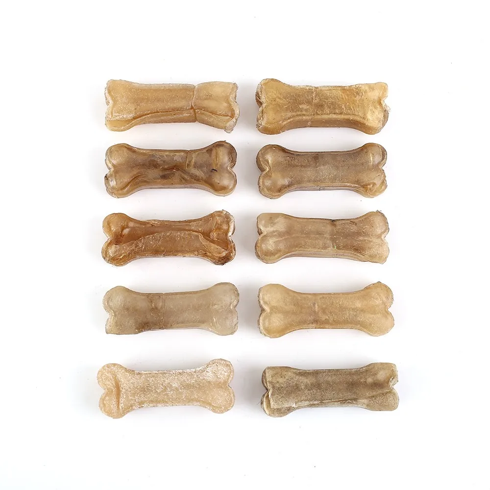 Pet Dog Toy Supplies Chews Toys Leather Cowhide Bone Molar Teeth Clean Stick Food Treats Dogs Bones for Puppy Accessories - Color: As picture