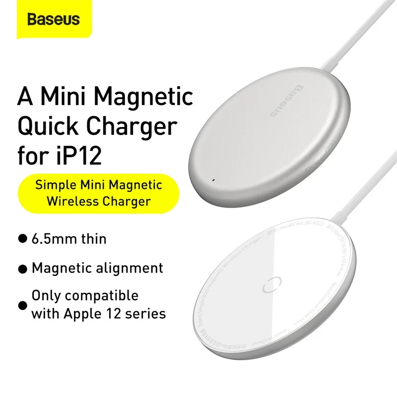 baseus magnetic wireless charger for iphone 12 pro mini charger with type c cable fast charger for iphone 12 mini free global shipping