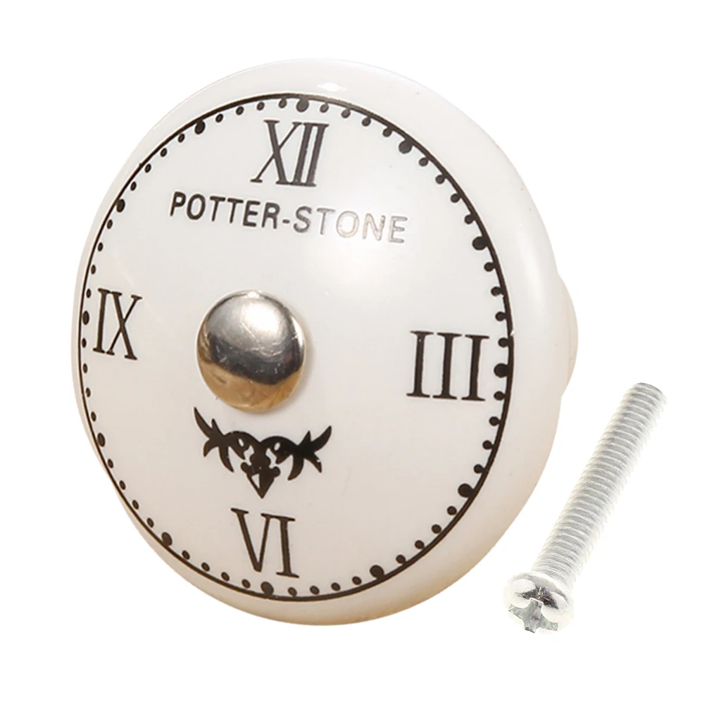 Римские часы дизайнерские керамические ручки для ящика шкафа тянет аппаратные