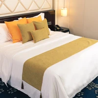 1 piece 6 colors polyester cotton bed runner bedspreads luxurious bed flag decoration bed cover both faces available