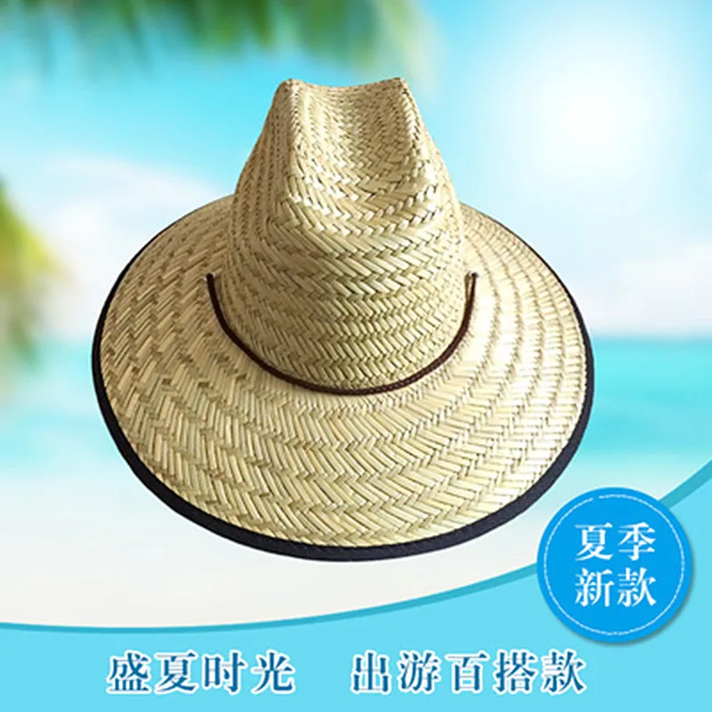 Шляпа соломенная для защиты от солнца полностью ручной работы дышащая пляжная