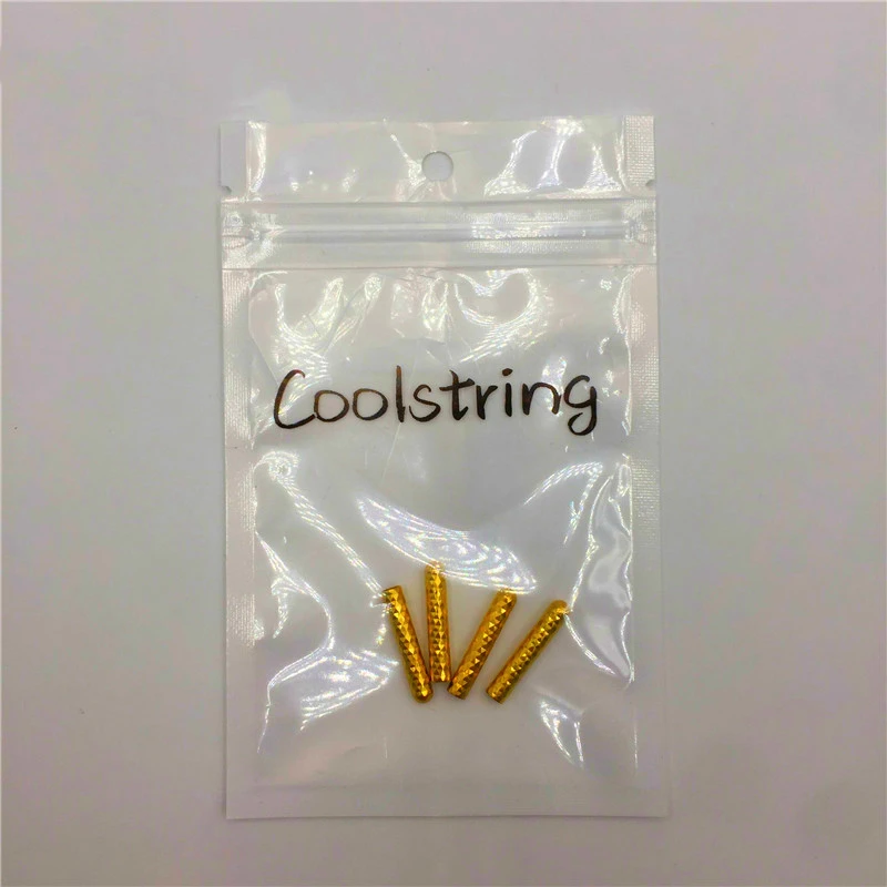 Coolstring (100Pcs/25sets) 4*22MM Metal Tips For Shoelaces Bump Texture Top Quality Strings End Aglet Black Golden Easy Install