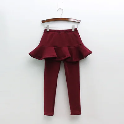 burgundy Новинка года, штаны для девочек Одежда для детей теплая хлопковая юбка-штаны для маленьких девочек, леггинсы для малышей зимняя одежда для девочек высокое качество#5449 - Цвет: burgundy