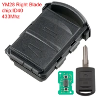 433mhz 2 buttons car remote key with id40 chip and ym28 blade fit for vauxhallopelcorsacombomeriva