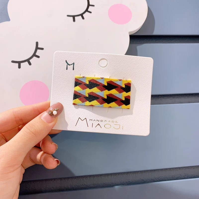 Детские заколки для волос милые цветочные с неправильным узором геометрическим