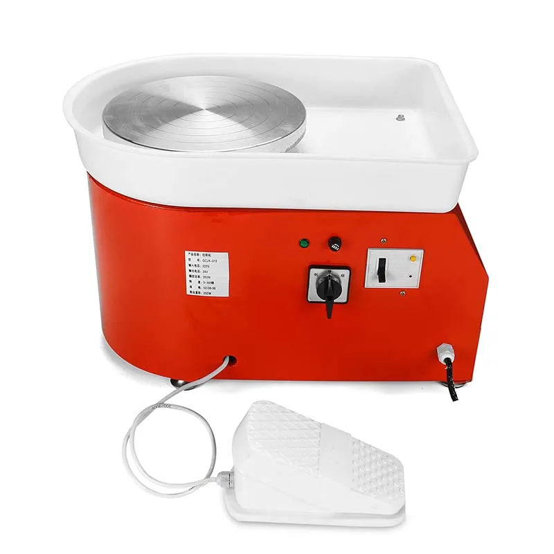 

350W/250W Miniature Pottery Forming Machine 25cm Ceramic Pottery Wheel with Adjustable Feet Lever Pedal Art Craft DIY Clay Tool