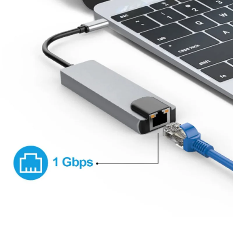 

USB 3.1 to Hdmi Type-C Docking Station 5-In-1 with HDMI Network Card All-In-One Converter