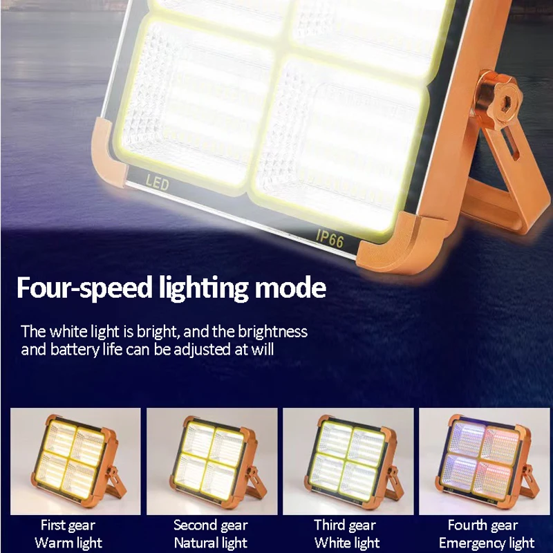 저렴한 투광 조명 300W 휴대용 스포트 라이트 홍수 빛 캠핑 긴급 LED Latern 손전등에 대 한 야외 충전식 Led 작업 빛