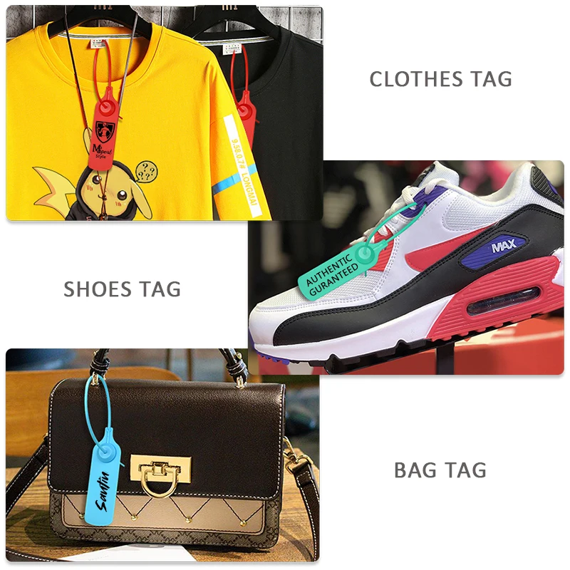 100 шт. Персонализированные Бирки Для одежды на заказ пластиковые одноразовые