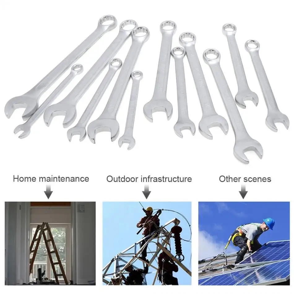 Ключи 12 шт 8 мм 19 комбинированный гаечный ключ Набор Профессиональный