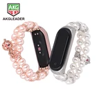 Браслет женский на запястье для Xiaomi Miband 5, с металлическими кристаллами