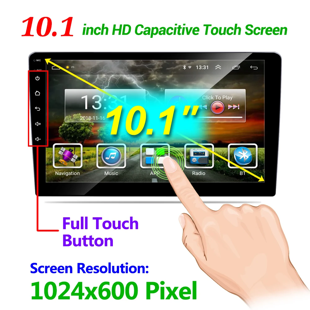 Заводская 2 din Автомобильная Радио 10 1 дюймов Android Умная Система Авто Стерео 2.5D