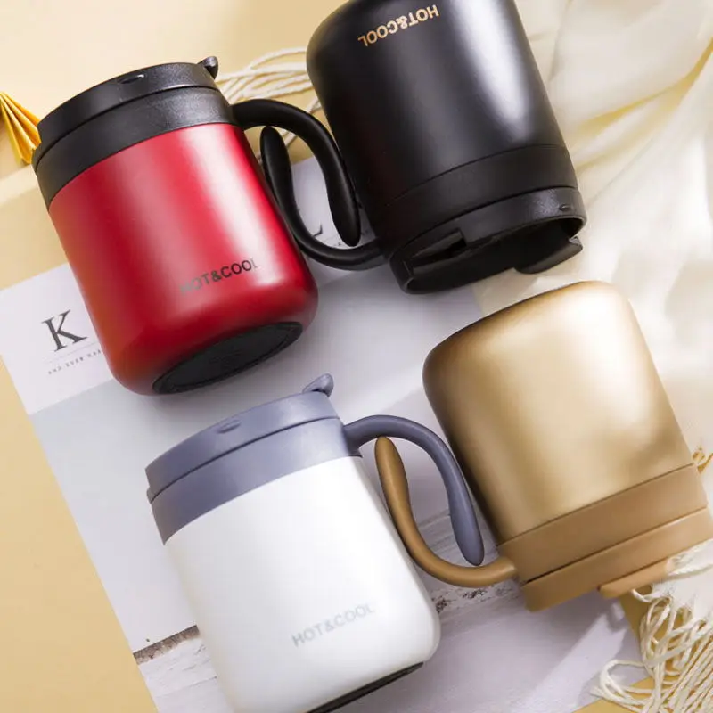 

Fashion Japanese Handle Office Coffee Cup Stainless Steel Vacuum Big Belly Vacuum Cup Gift With Handle Thermal Insulate