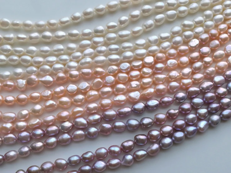 AAA Свободные бусины пресноводный жемчуг белый/розовый/фиолетовый барочный