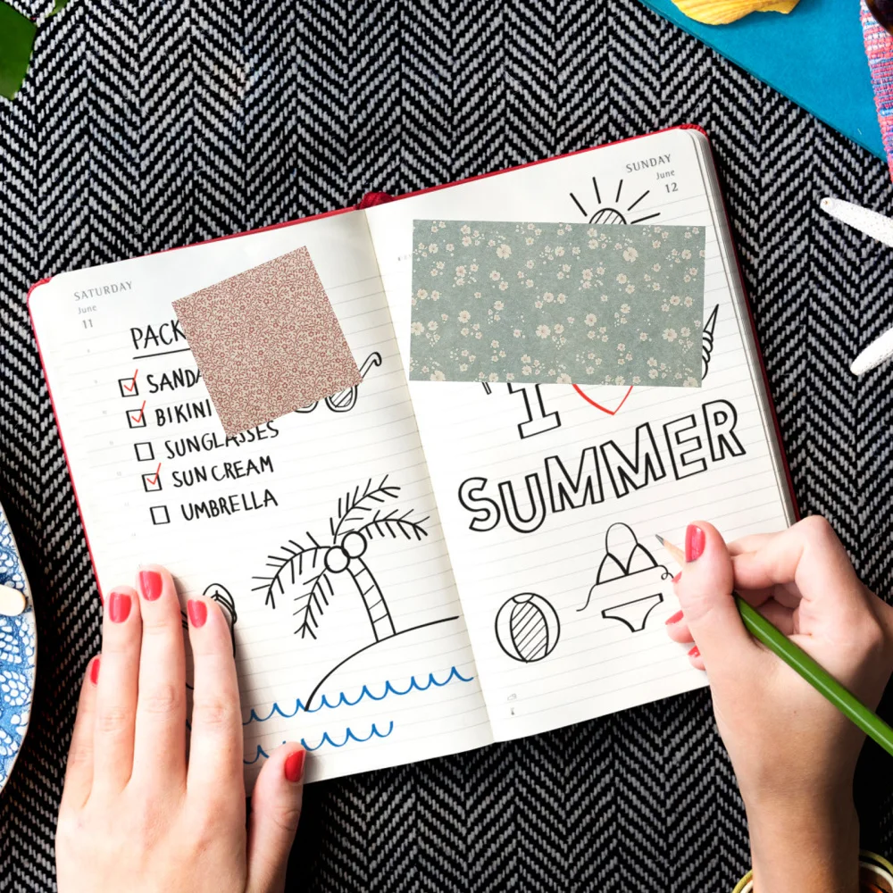 

5 Sets Floral Theme Scrapbook Decorative Paper Hand Account DIY Material Paper