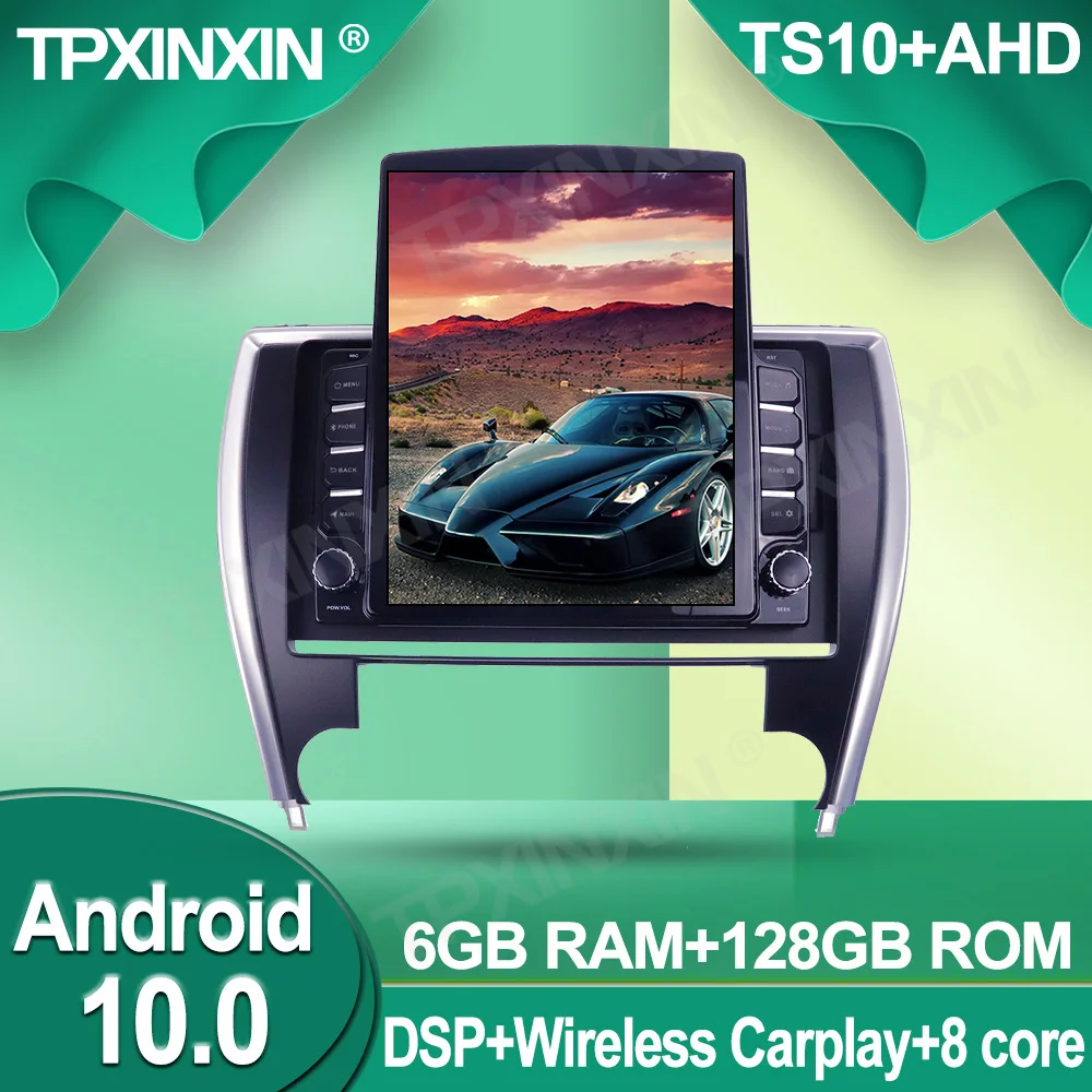 저렴한 테슬라 스타일 안드로이드 2012 GPS 차량용 멀티미디어 플레이어 헤드유닛 오디오 라디오 내비게이션 무선 카플레이, 토요타 캠리 2015-10.0