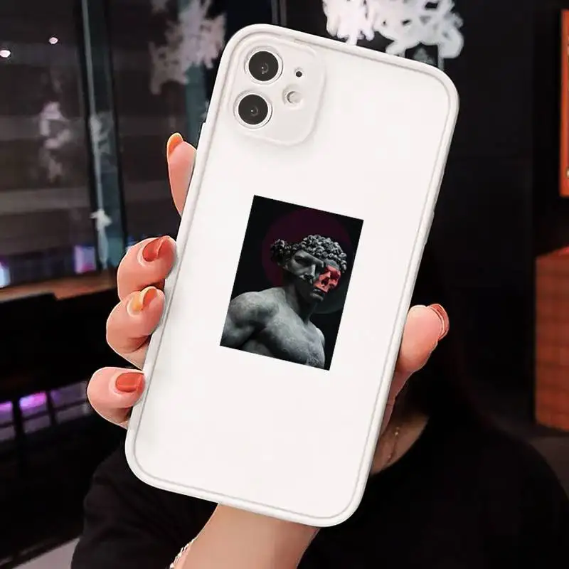 

Abstract Art Statue Phone Cases matte transparent For iphone 7 8 11 12 plus mini x xs xr pro max cover
