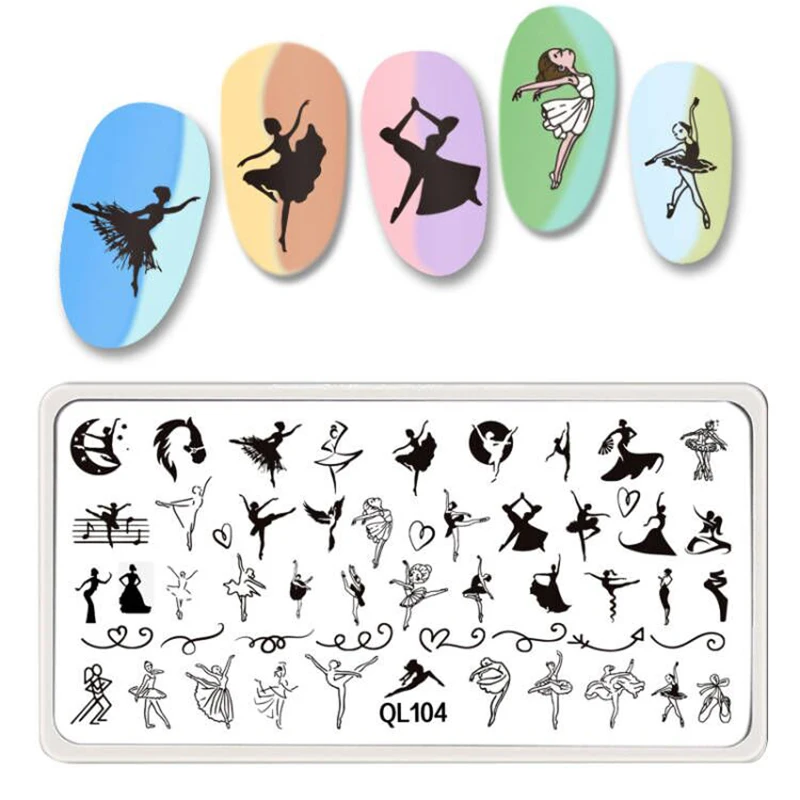 

Dancer Nail Stamping Plates Tiger Cartoon Design Image Printing Plates Stencil Stamp Manicure Tools