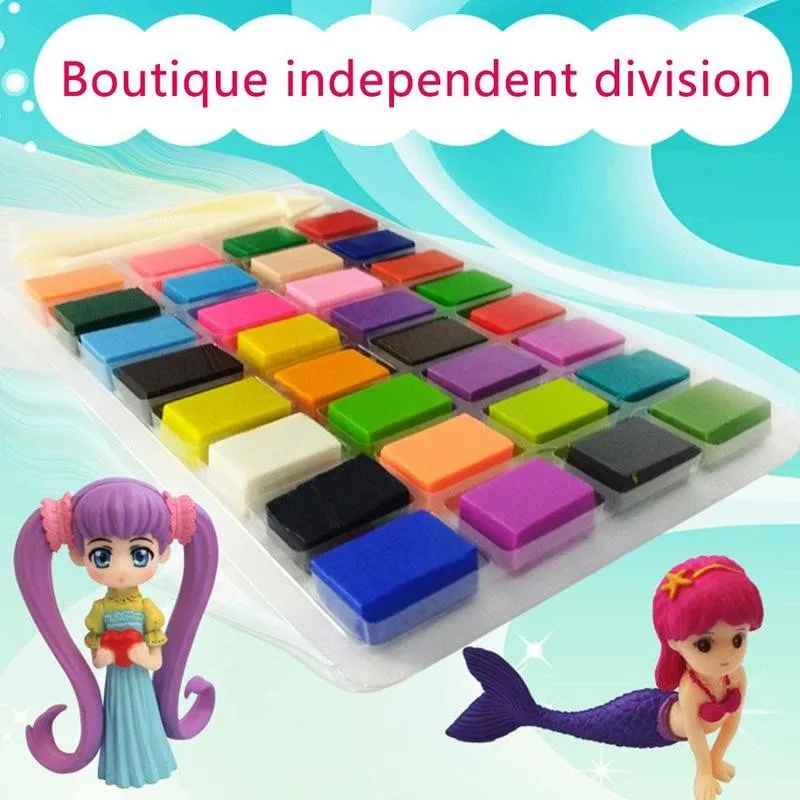 36 Цвета сохнущая на воздухе супер светильник Полимерная глина Детские Ранние